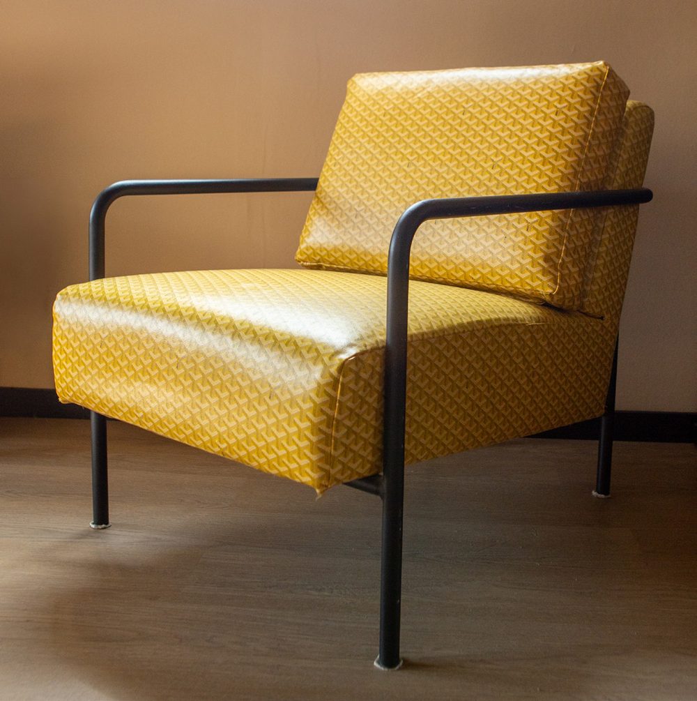 Designstoel die als inspiratie diende voor het inlegpatroon