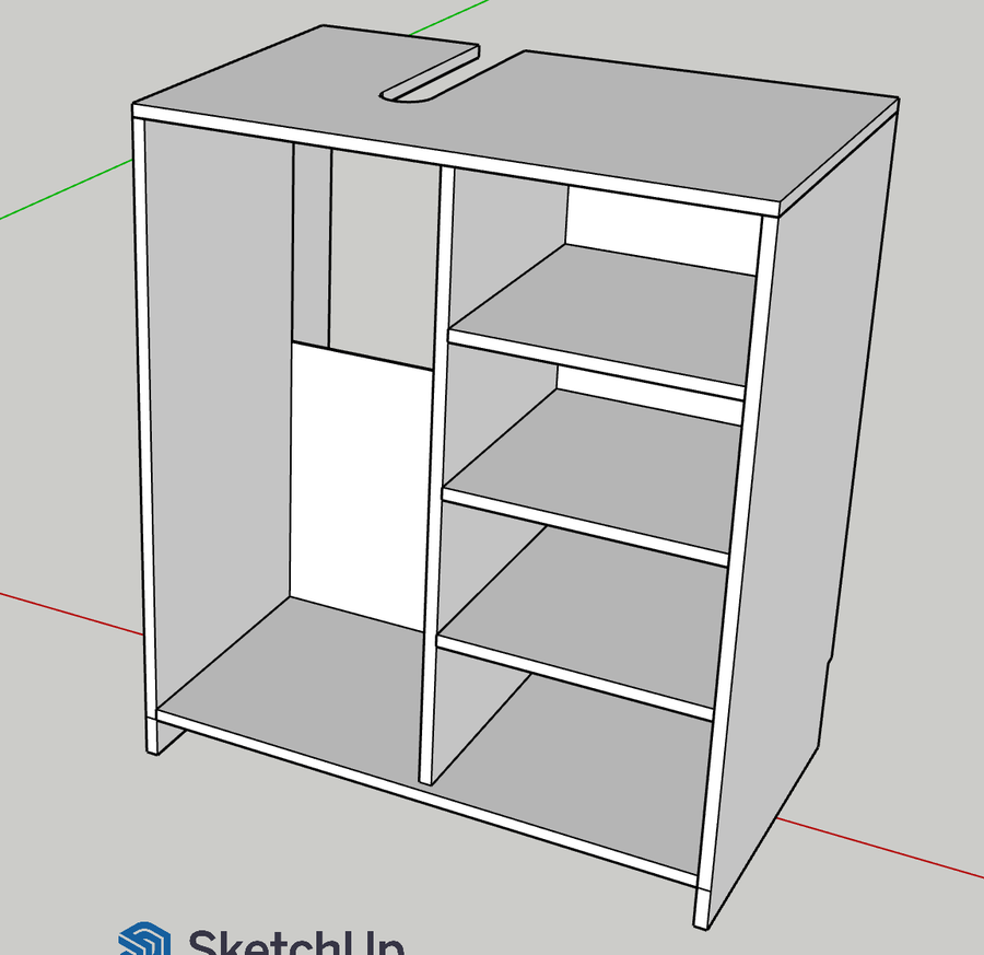 SketchUp ontwerp van een wastafelkastje